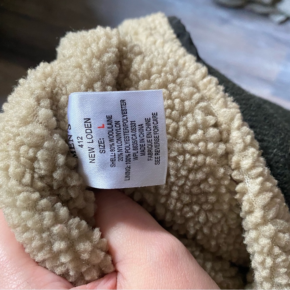 Woolrich Wool Tweed Zip-Up Green Sherpa Vest Large Outdoor Heritage Granola Cozy - Picture 6 of 6